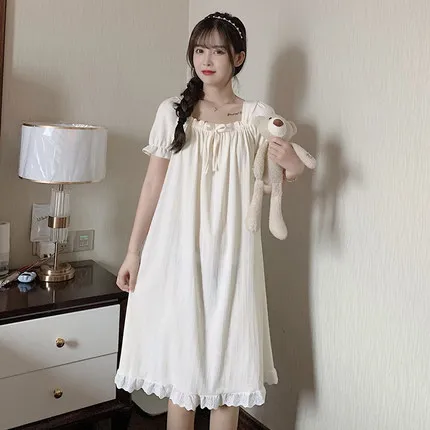 

Пижама женская летняя хлопковая с коротким рукавом в стиле милой принцессы