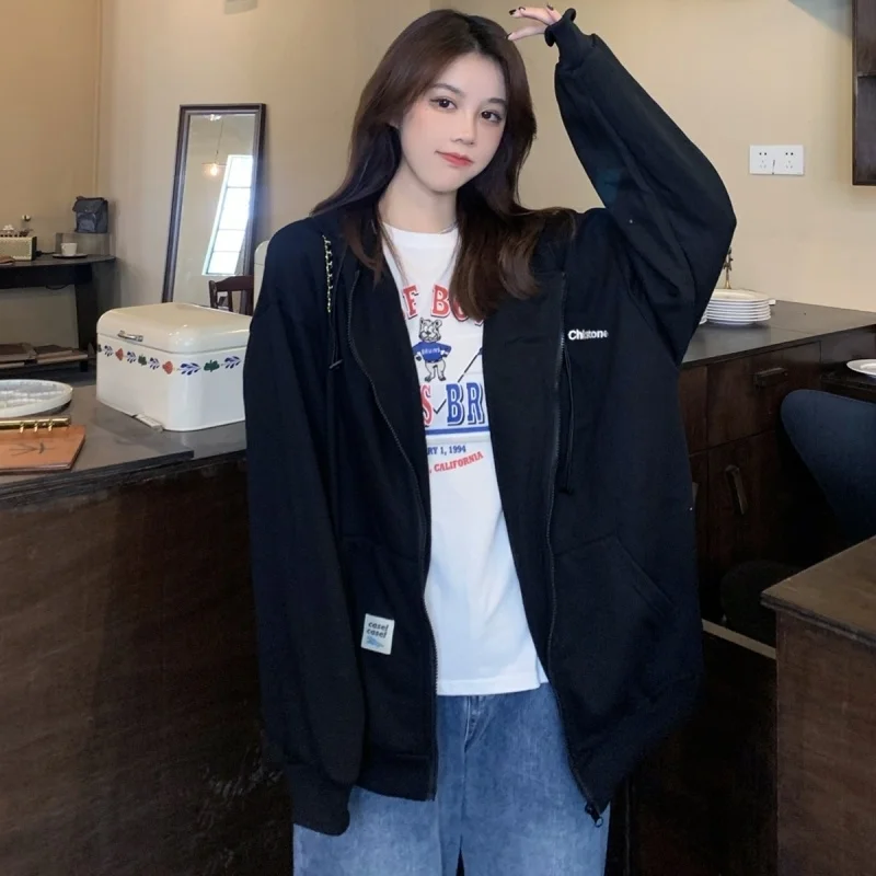 

Недорогой хлопковый тонкий свитер Real Shot для женщин, кардиган с капюшоном