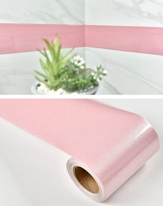 Shiny Pink Простой пояс однотонного цвета линия самоклеющиеся обои граница пол коридор Декор для гостиной водонепроницаемые плинтусы наклейки на стену - Цвет: Shiny Pink