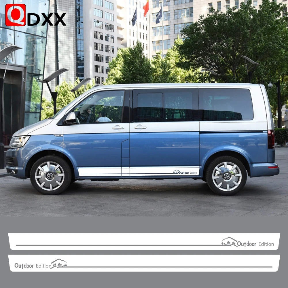 

2PCS Car Door Side Stickers For Volkswagen VW Multivan Transporter Caravelle T5 T6 Tuning Auto Accessories Vinyl Film Decals