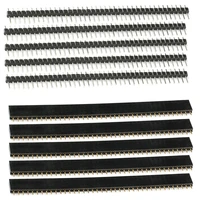 10pcs 40 pin 1x40 single row male and female 2 54 breakable pin header connector strip for arduino black