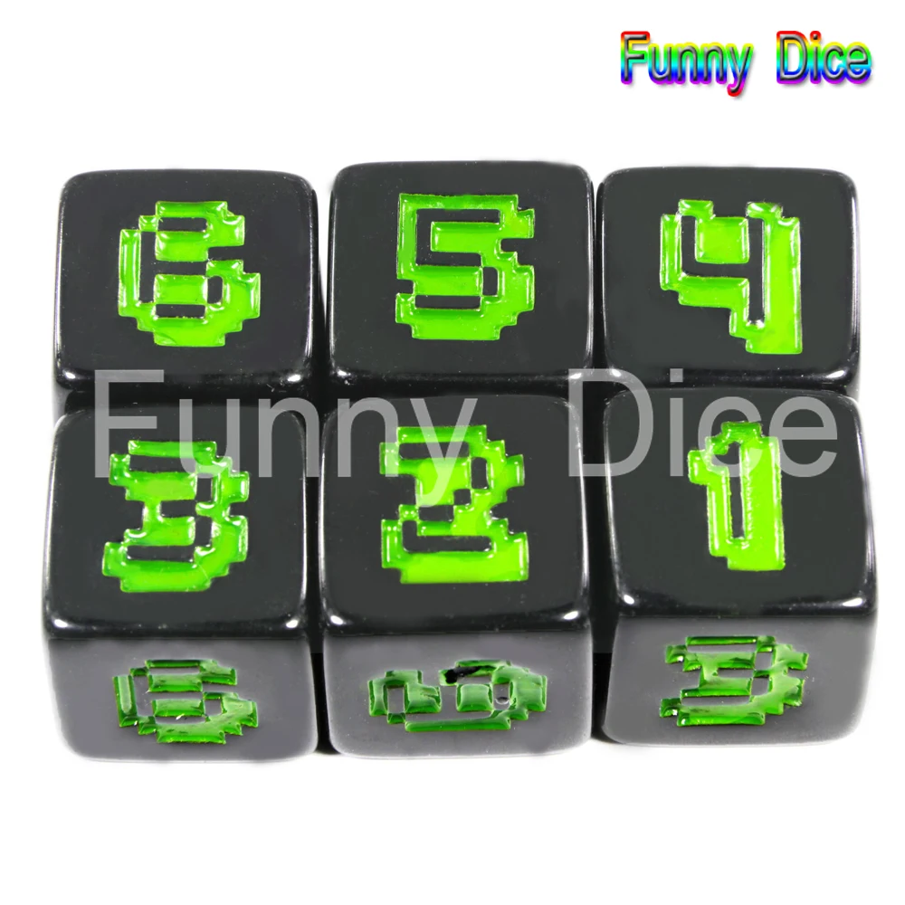 Новое поступление! 18 мм Цифровой D6 набор игральных костей 6 шт./компл. пластиковый