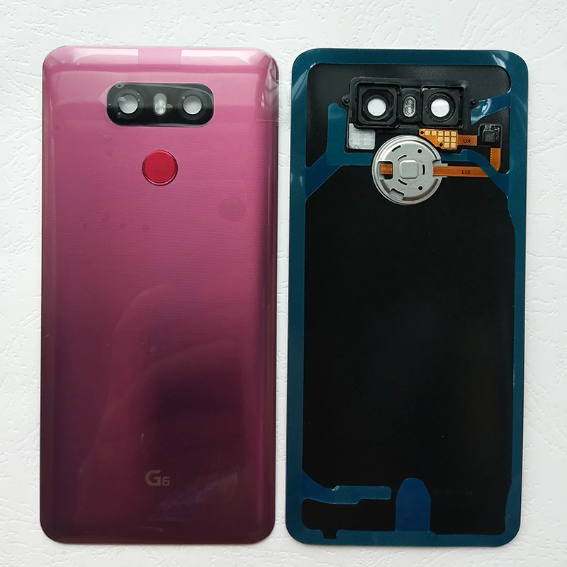 BINYEAE для LG G6 стеклянный задний корпус с датчиком отпечатков пальцев гибкий кабель+ объектив камеры