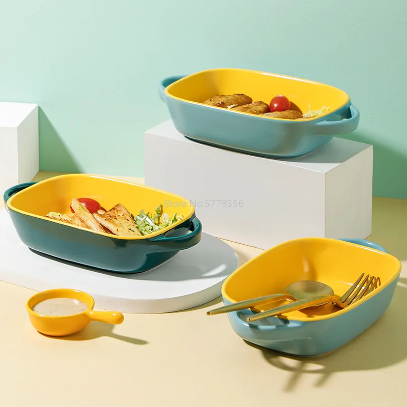 Креативная рисовая тарелка с запеченным сыром скандинавская керамическая