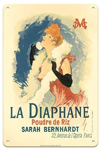 

La Diaphane - Rice Powder - Advertising Poster by Jules Chéret c.1890 Metal Tin Sign