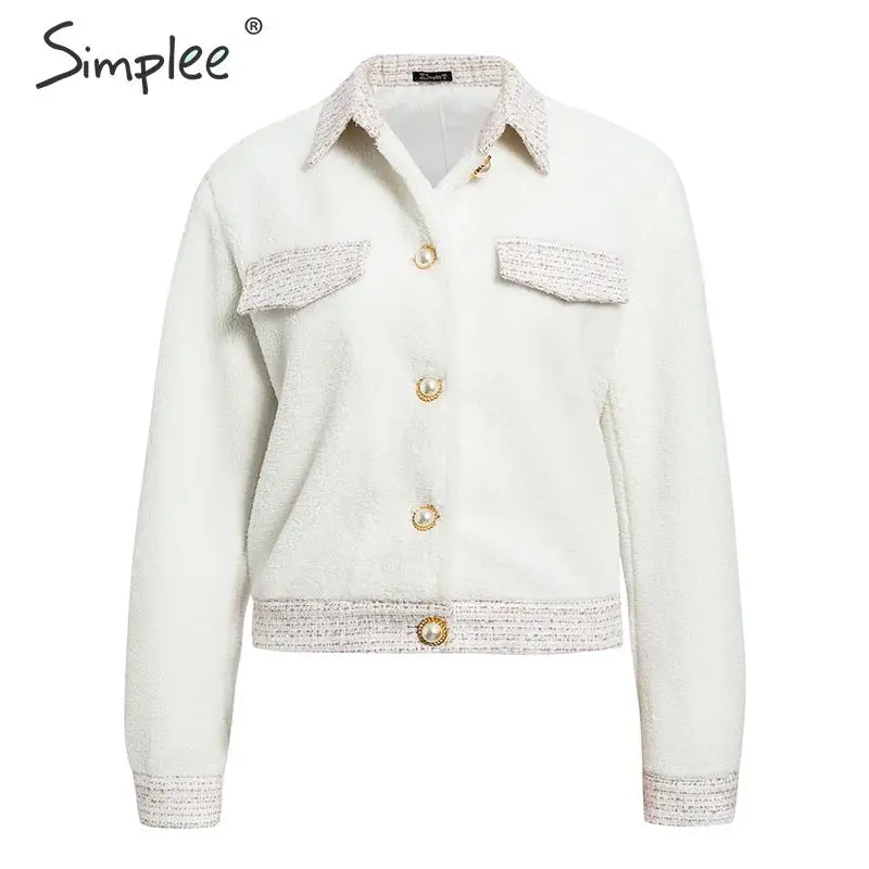 Coat Simplee костюм юбка из двух частей твид из искусственного меха женскoе комплект осень-зима офиснoе женскoе одежда - Цвет: Coat