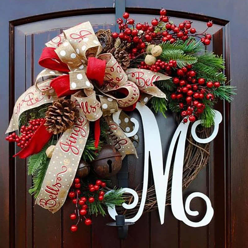 

New Xmas Creative Wreaths Decor Christmas Artificial Garland Wreaths Door Wreath Decoration Home Window Wall Decoration