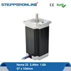 Nema23 шаговые двигатели 57 двигатель 2.4Nm (340 oz. Нажмите на изображение для просмотра в полный размер дюйма) 1.8A 104 мм (Национальная ассоциация владельцев электротехнических предприятий 23) шагового двигателя 4-свинец для токарных станков с ЧПУ маршрутизатор