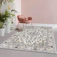 200*300cm Elegant Court Princess Persian Ethnic Style Gray Beige White Bottom Living Room Bedroom Bedside Carpet Floor Mat