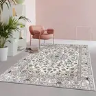 Элегантный придворный персидский напольный коврик в этническом стиле, серого, бежевого, белого цветов, для гостиной, 200 см, 300 х прикроватный коврик для спальни см