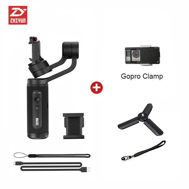 add gopro-clamp Zhiyun Smooth Q2 3-осевой ручной смартфон Gimbal стабилизатор pk DJI Osmo Mobile 3 2 - Цвет: add gopro-clamp