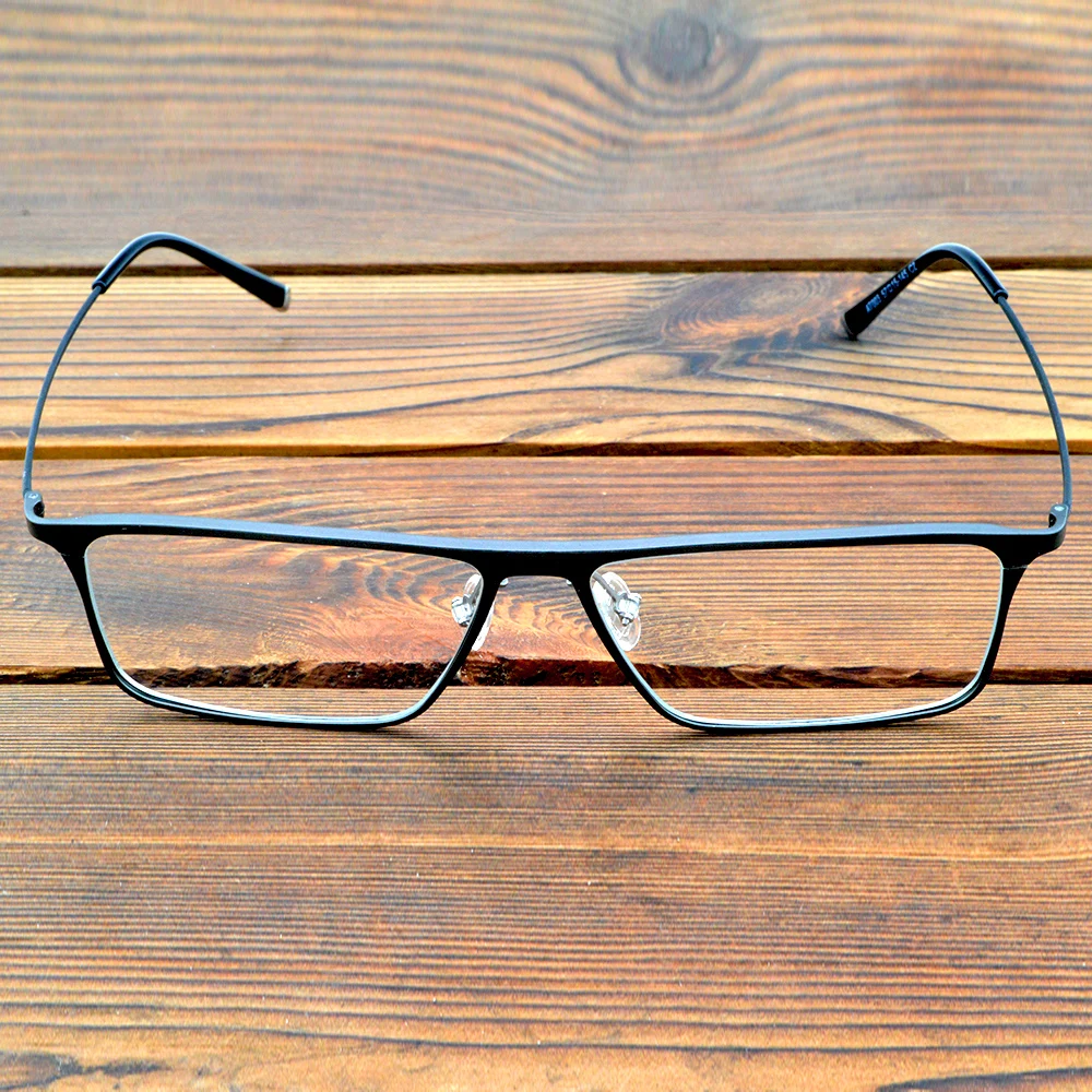 

Large Rectangle Titanium Alloy Grey Full-rim Spectacles Optical Frame Custom Photochromic,Progressive Myopia Reading Glasses