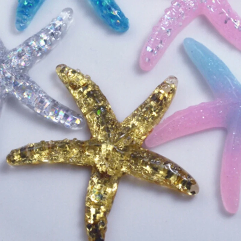 

Party Gift Beauty Resin Adorable Glitter Colorful Starfish Shell For Crafts Making, Scrapbooking, DIY, Hair Bow Center