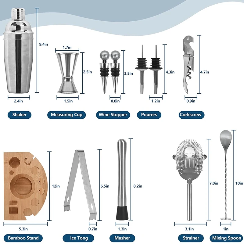 Набор коктейльных шейкеров набор для приготовления коктейлей 750 мл из