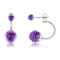 luxury shining crystal stone hoop earrings for women fashion ladies silver color earrings girls jewelry accessories