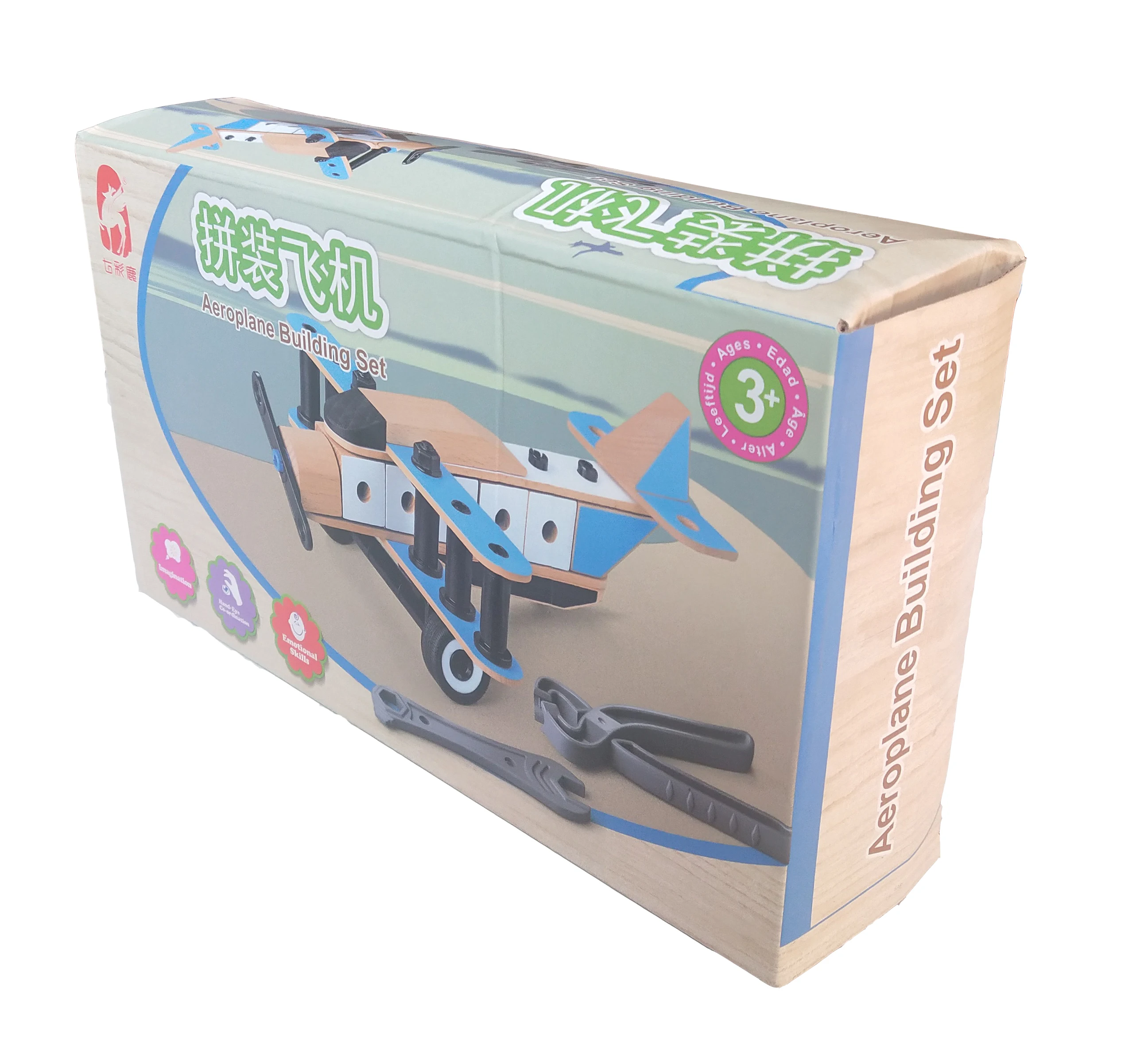 

DIY Toy Assembly Construction Jigsaw Puzzle Handmade Educational Woodcraft Set 3D Navy Plane Model Kit Toy