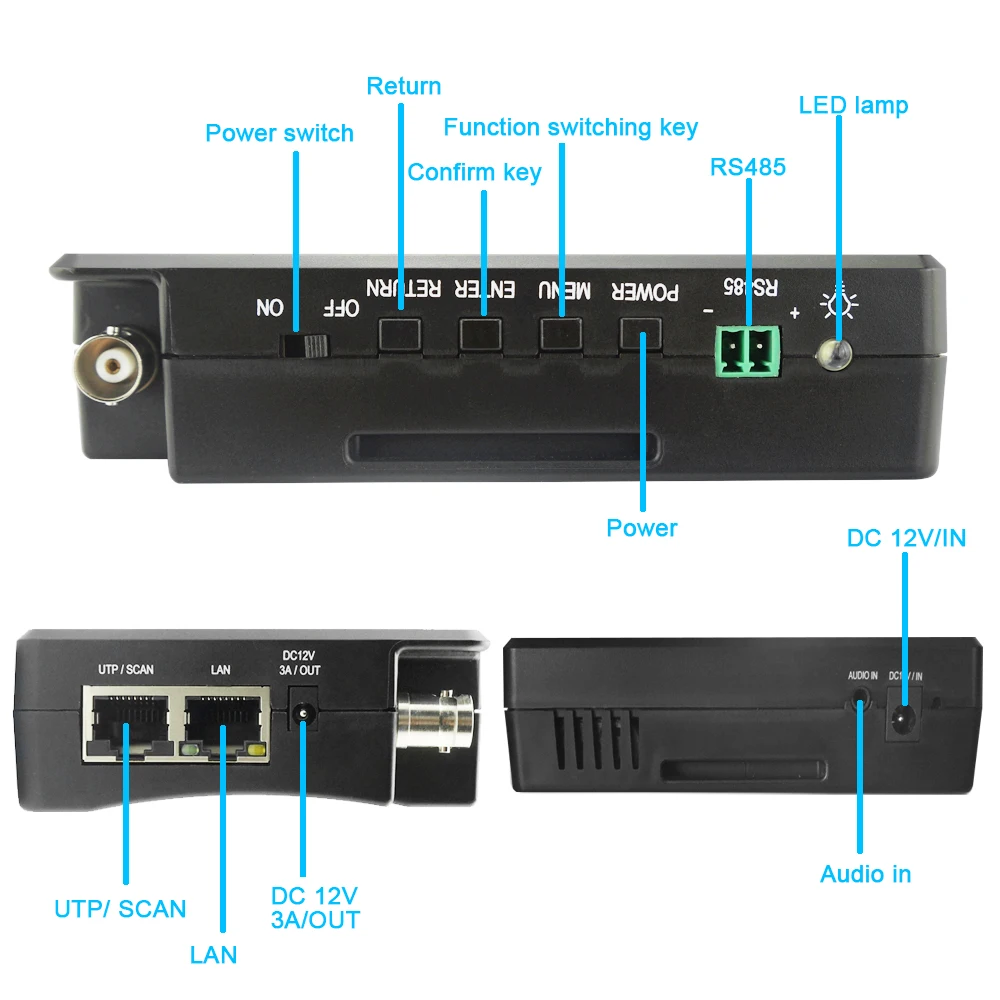 Новое поступление тестер камеры IPC1800ADH Plus с кабелем 8 Мп AHD TVI CVI CVBS монитор питание