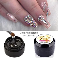 8ml professional super sticky uv gel nail polish glue crystal adhesives transparent clear gel nails art rhinestone jewelry decor