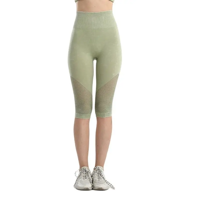 

Cycling Legging Summer Hollow-Out Print Mesh Yoga Pants High Waist Hip-Lifting Speed Drying Sports Fitness Tight Pants For Women