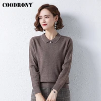 coodrony brand casual fashion womens solid color long sleeve pullovers autumn winter knitted female soft slim sweaters w1450