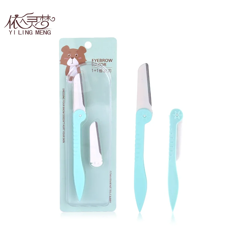 

Double Color Foldable Eyebrow Knife Send Replacement Cutter Head Safe Protection Profession Women's Eyebrow Scraper L304