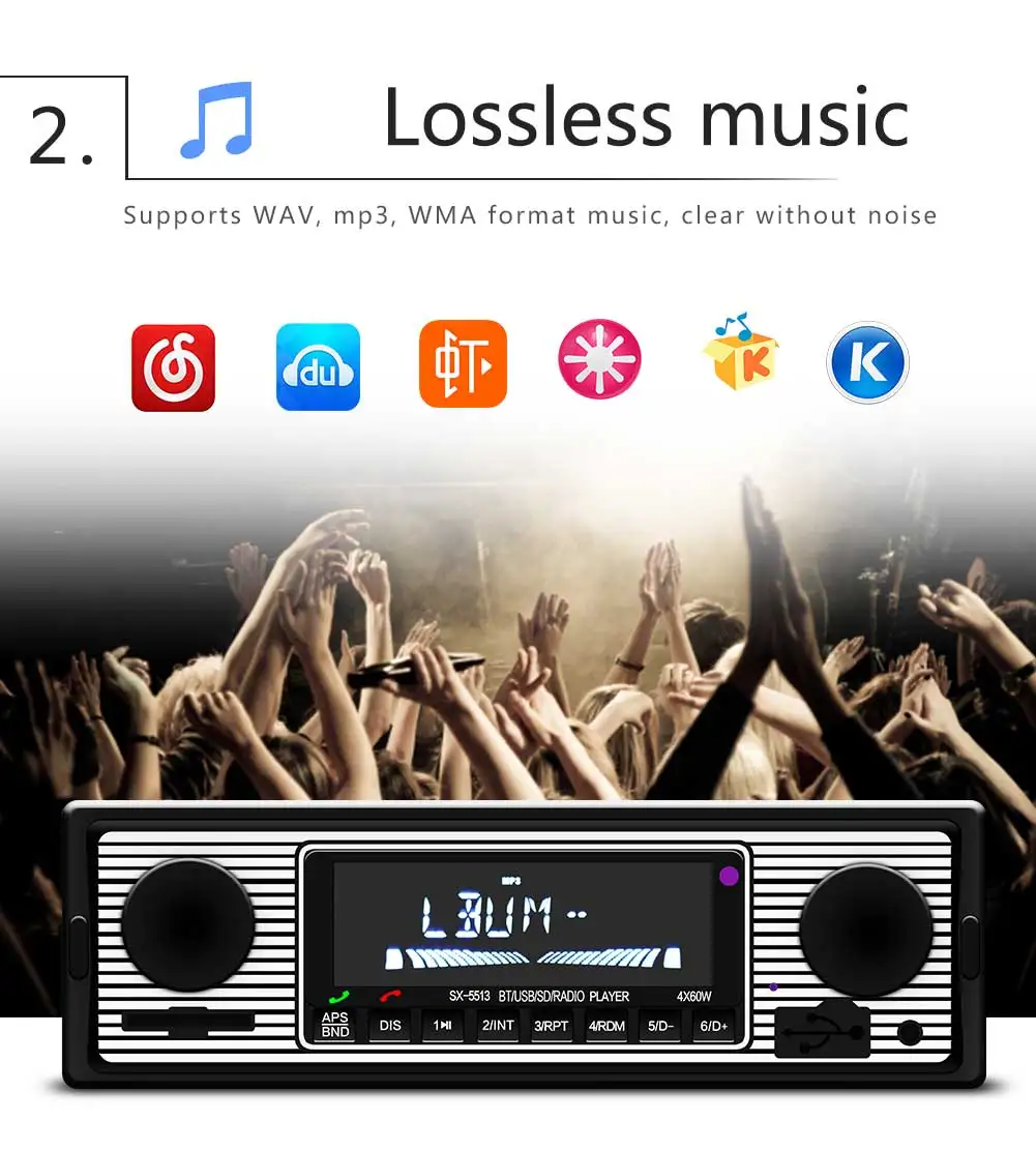 Автомагнитола 1 Din 5513 12 В Bluetooth mp3 плеер FM USB TF карта AUX вход|MP3-плеер для авто| |