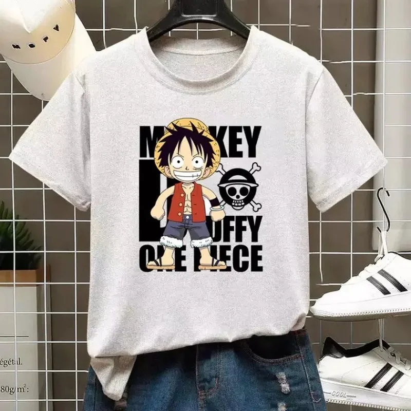 ONE PIECE Luffy Print T-shirt 2021 New Summer Short-sleeved T-shirt Women's Student Loose Large Size Wild Korean Couple Top