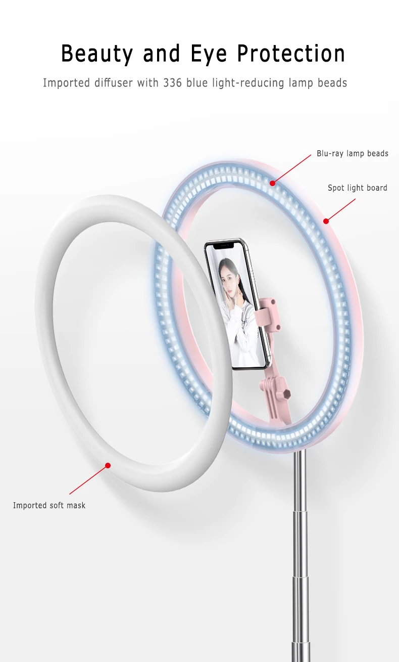 Светодиодный круглый светильник с регулируемой яркостью 3300-6000K портативный