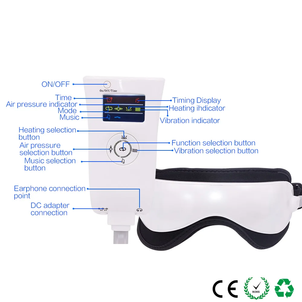 

Presoterapia Smart Vibration Eye Massager Eye Care Machine Heating Vibration Air Pressure Massage Relieves Fatigue Dark Circles