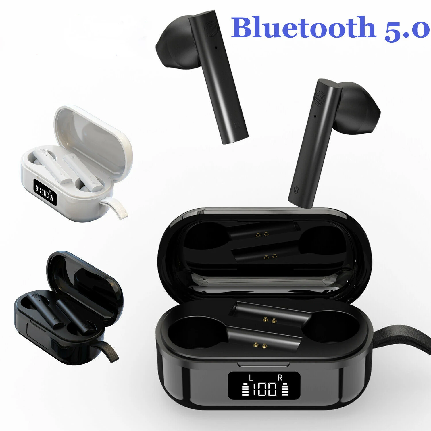 

Bluetooth 5.0 Wireless Headset TWS Stereo Earphone MIC Bass In-Ear LED Digital Display Headphone For Samsung iPhone