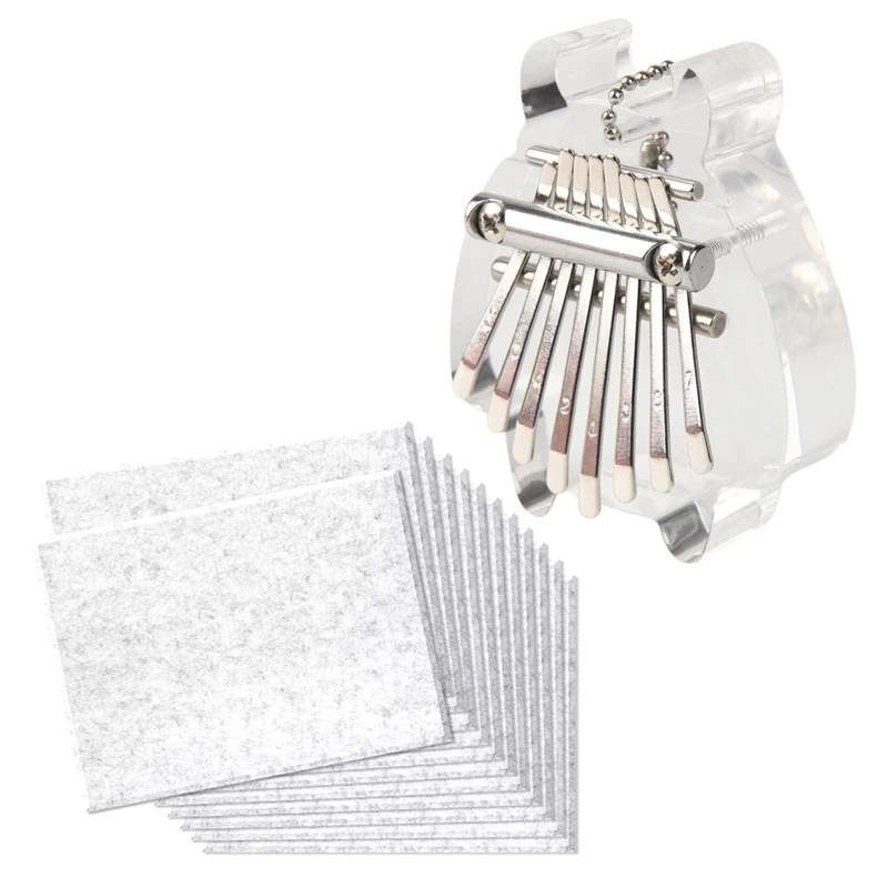 

8 Key Kalimba Thumb Piano,Mini Transparent Acrylic Finger Piano Musical Instrument With 12 Pcs Acoustic Panels