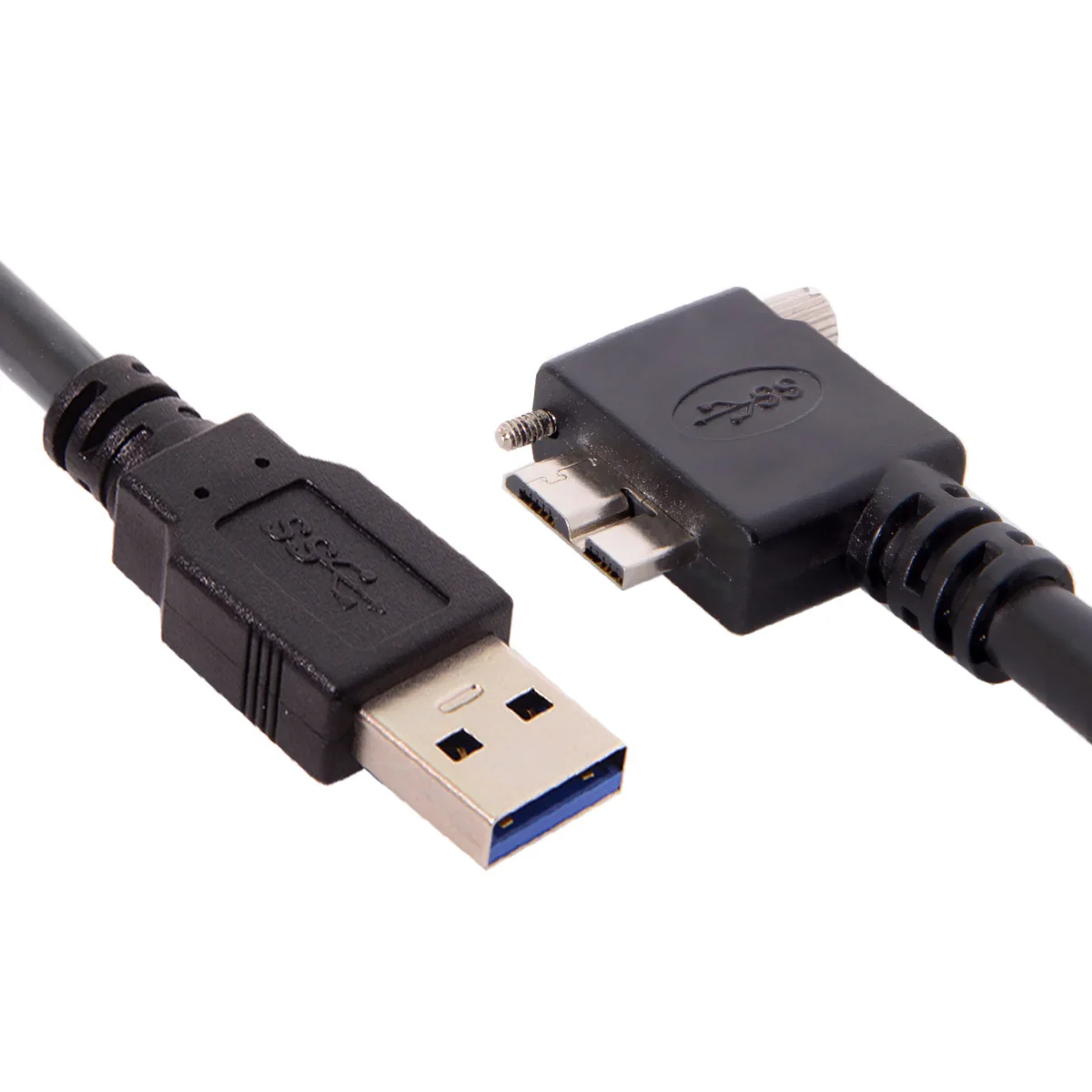 

Chenyang USB 3.0 A Type to 90 Degree Right Angled Micro USB Screw Mount Data cable 4ft 1.2m