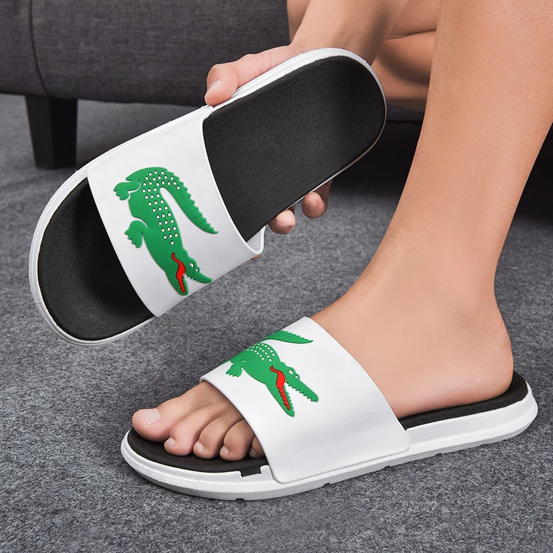 

Men's slippers casual non-slip sandals couple summer beach sandals soft bottom slippers racket fashion animal print