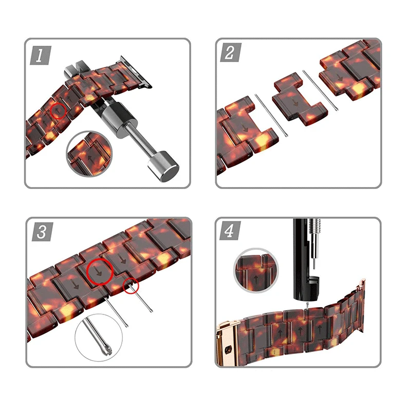 

Correa de resina para Apple watch 6, 5, 4, 44mm, 40mm, iwatch, 42mm, 38mm, correa de reloj con hebilla de acero inoxidable para