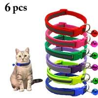 5pcs pet collar reflective adjustable bell dog collar cat collar puppy collar for pet