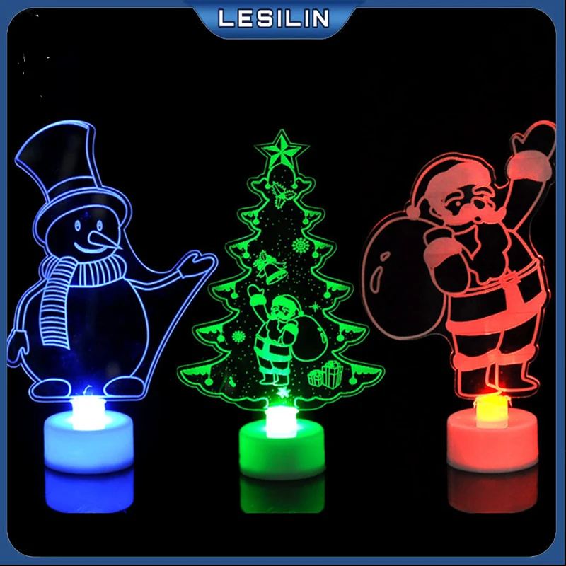 

Красочные светодиодные декоративные огни, Новогодние товары, украшения для рождественской елки, товары для вечерние, акриловые рождествен...