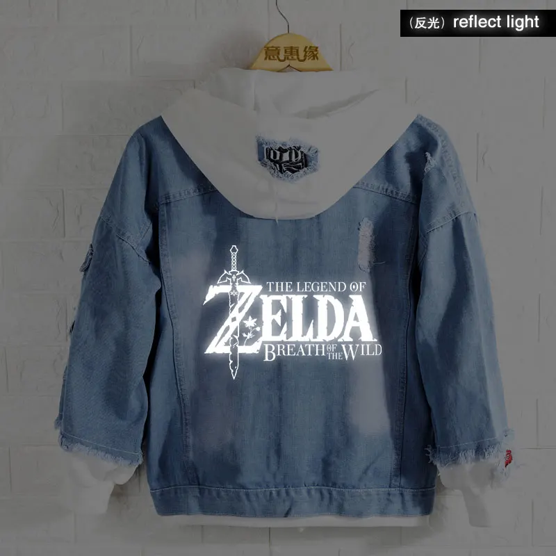Новая весенняя толстовка с капюшоном Legend of zelda, джинсовая куртка с принтом аниме, светящаяся Мужская и женская модная куртка - Цвет: 24