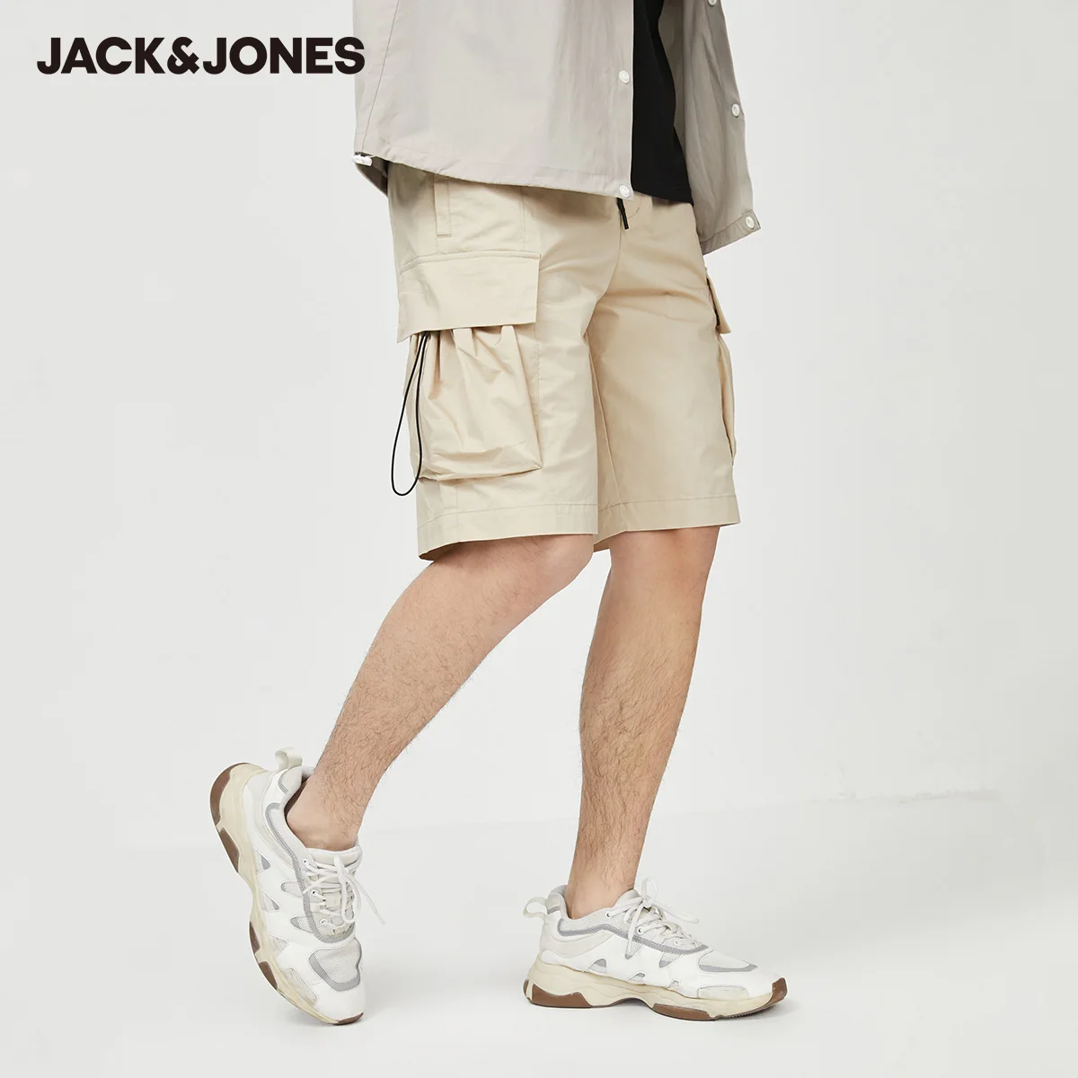 

JackJones Summer Men's Loose Fit Casual Drawstring Big Pocket Cargo Shorts|220215511