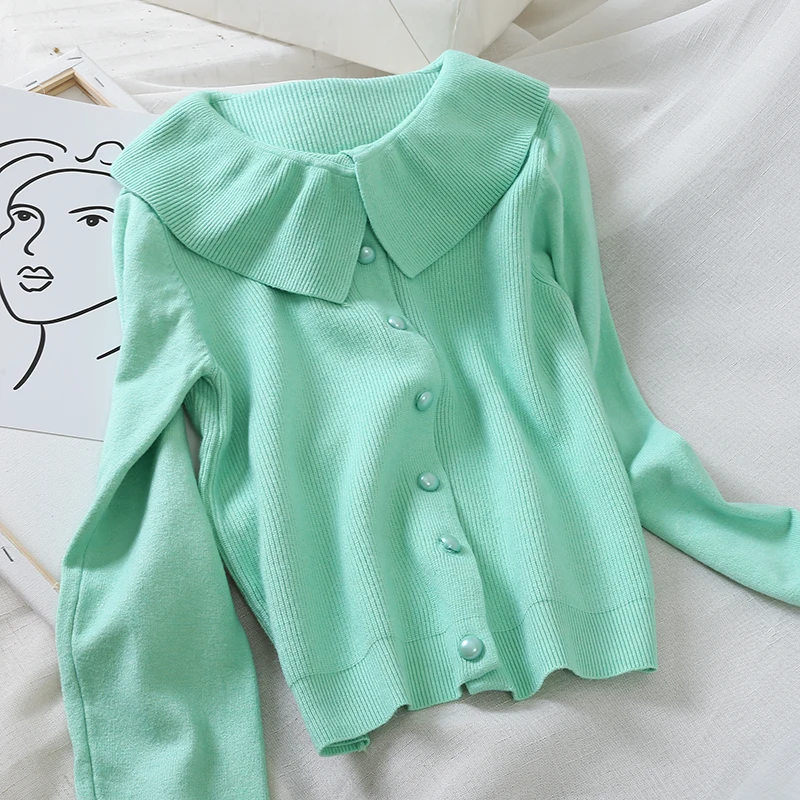 Cute sweater Autumn Winter Women Sweater Cardigans V neck Knit Girls Outwear Korean Chic Tops |