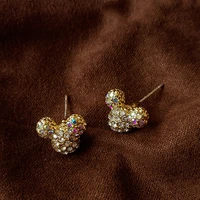s925 silver needle light luxury full rhinestone stud earrings fashion jewelry luxury jewelry disney jewelry