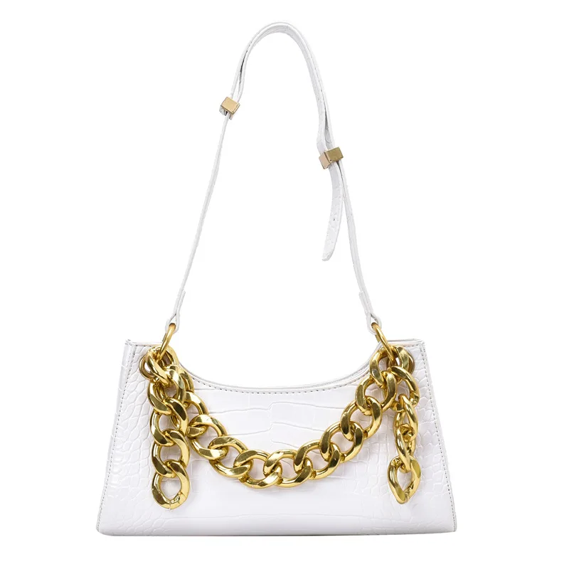 

Stone Pattern Pu Leather For Women Bag 2021 Summer Chain Design Small Shoulder Simple Luxury Handbags Casual Crossbody Bag
