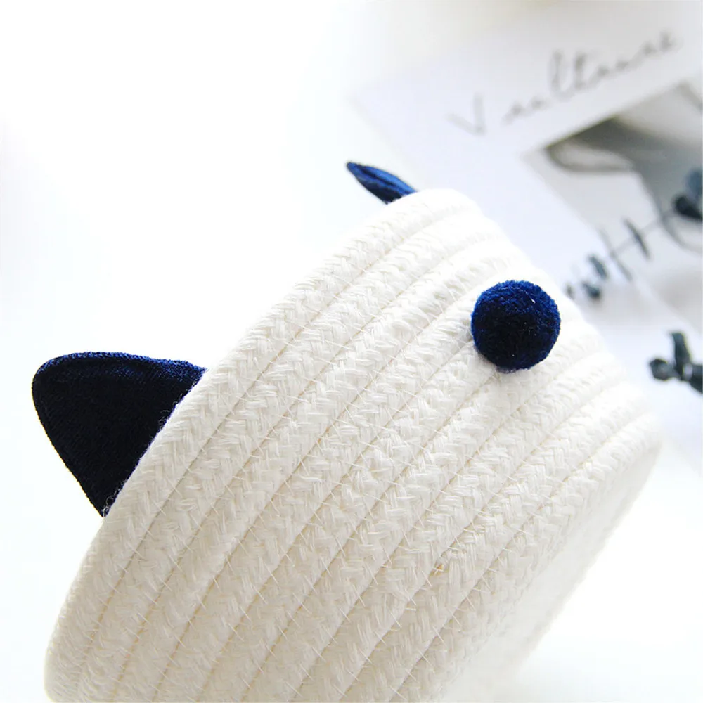 

Storage Basket Cotton Rope Woven Storage Basket Finishing Storage Desktop Sundries Cosmetics Storage Basket Home Storage Tools