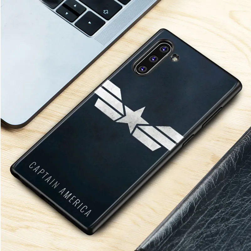 Style 01 Черный силиконовый чехол Мстители Железный человек Капитан Америка для samsung Galaxy Note 10Plus 10 Pro 9 8 S10 S9 S8 Plus S7 S6 Чехол Для Телефона - Цвет: Style 01