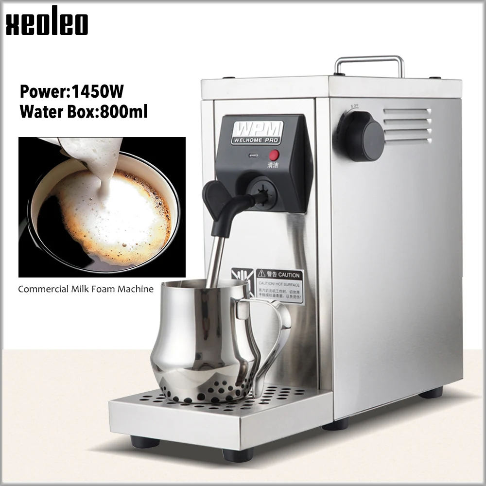 

Xeoleo Commercial Milk Foam Machine milk froth machine Steam Water Boiling Machine Make Espresso Coffee 1450W Steam Coffee Maker