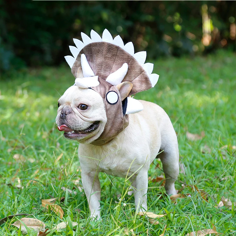 Рождественская шапка для питомцев собак кошек трицератопс прекрасный головной
