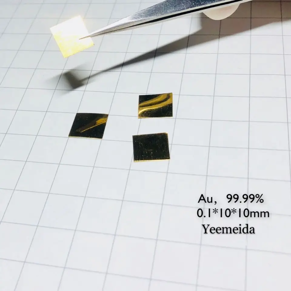 

99.99% Gold Metal Au foil 10*10*0.1 mm