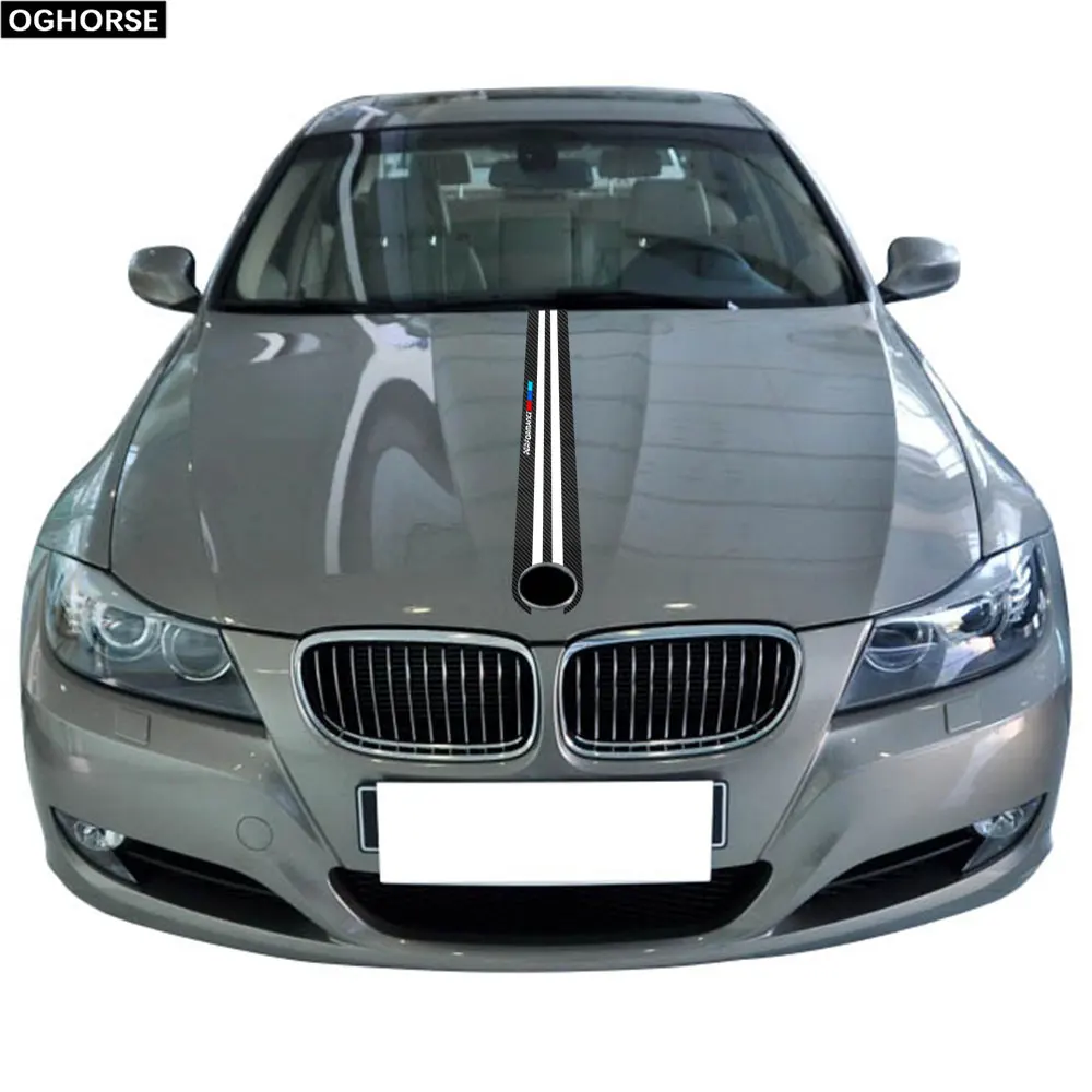 5D Carbon Fiber Vinyl Universal Car Hood Sticker Trunk Lid Stripes M Performance Engine Cover Bonnet Decals for BMW Models | Автомобили и