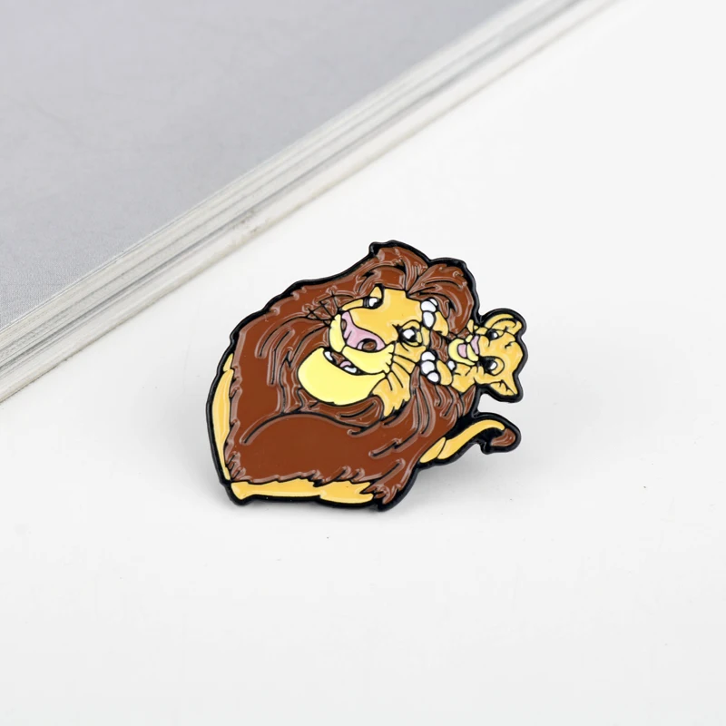 Горячая мультфильм аниме лев Король Simba металлическая Глянцевая женские броши на булавках Мужская булавка для лацкана рюкзак с нашивками джинсы ювелирные изделия подарок для детей