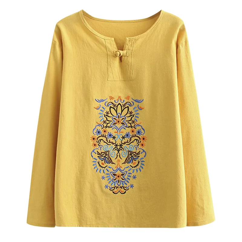 Женский топ большого размера плюс свободный хлопковый с длинными рукавами и