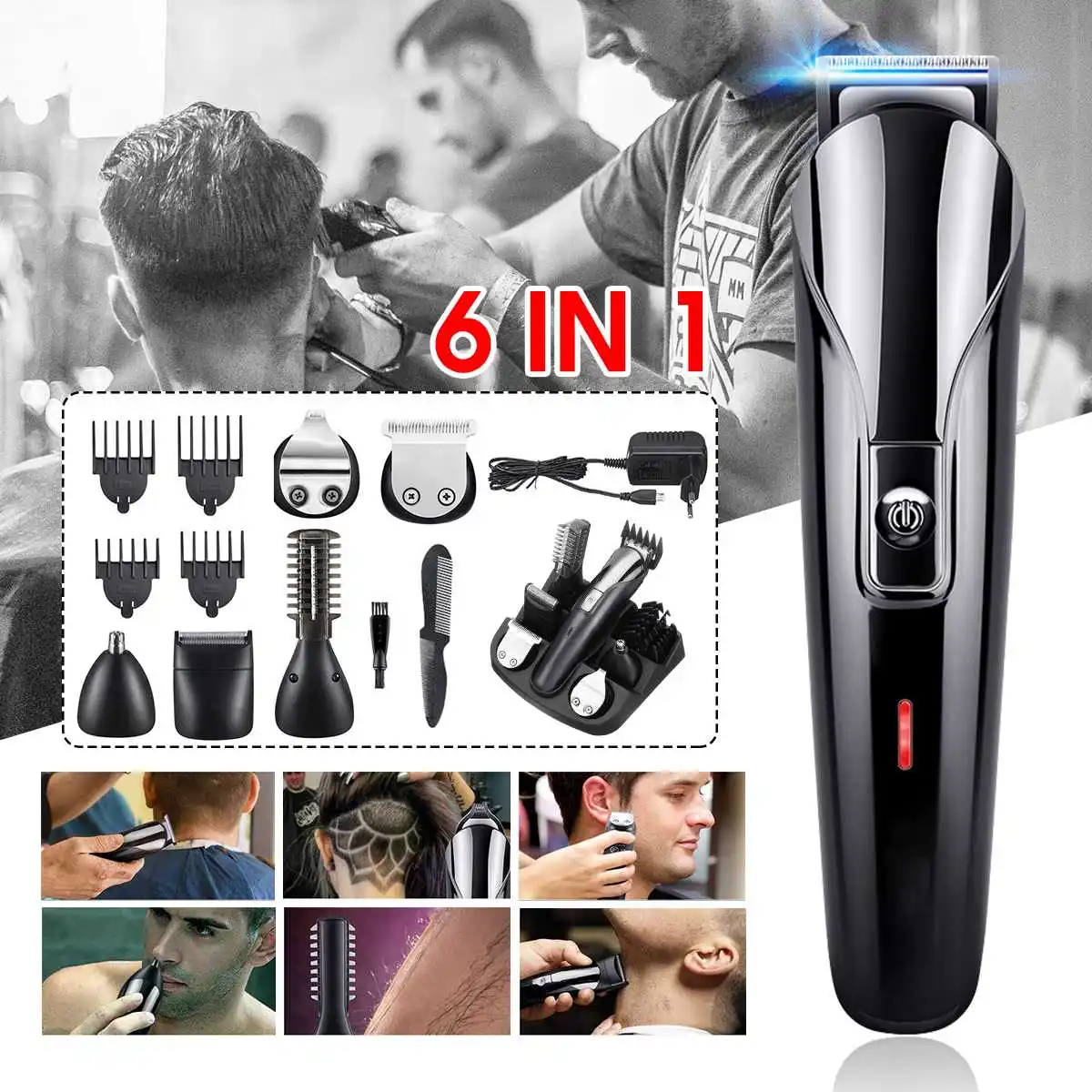 

Professional Rechargeable Hair Clipper Cordless Electric Hair Trimmer Cutter for Men Barber Clippers Epilator Shaving Machine
